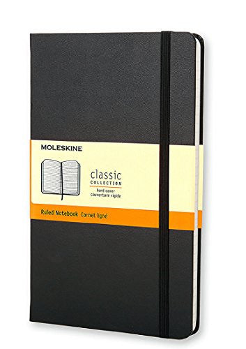 Moleskine Classic Notebook, Large, Ruled, Black, Hard Cover (5 x 8.25) (Classic Notebooks)